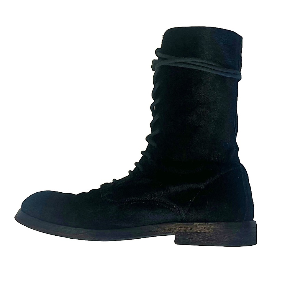 LOEWE Men’s calf fur lace up boots